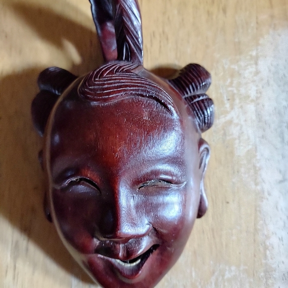 Set of 3 Japanese mask carvings. - Picture 9 of 9